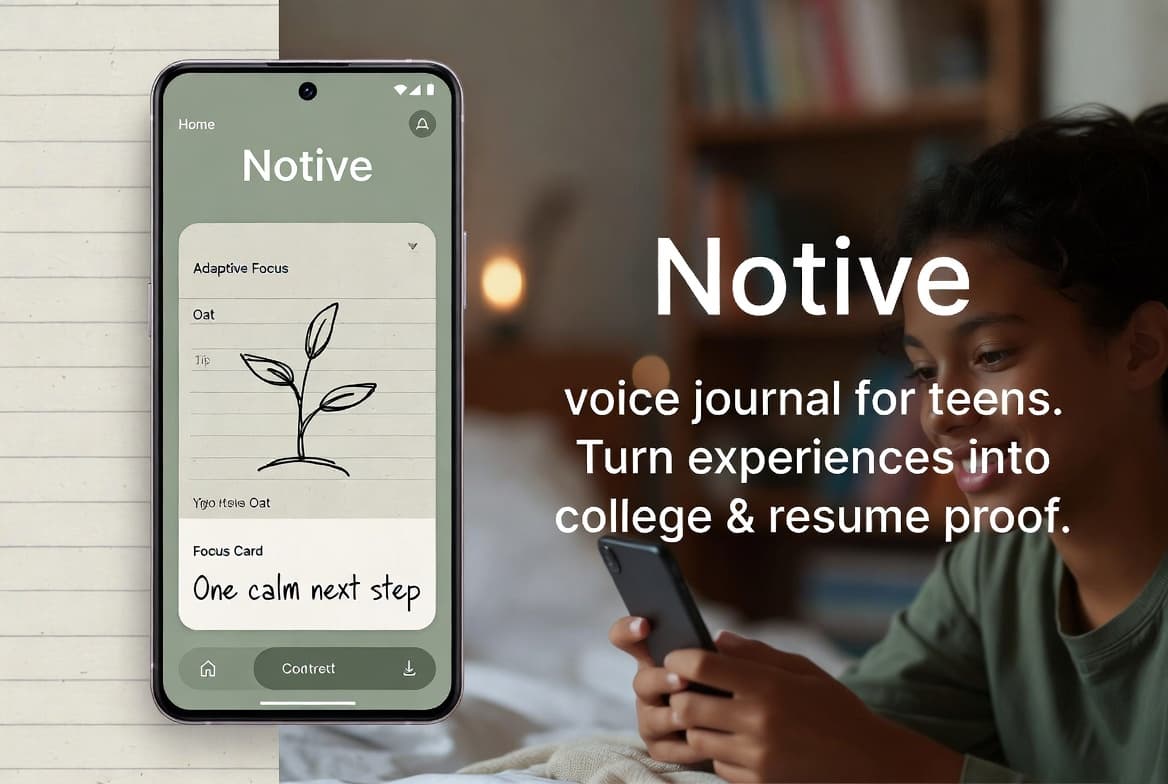 Teen capturing a real moment in Notive on a phone so the memory is saved while it is still fresh.
