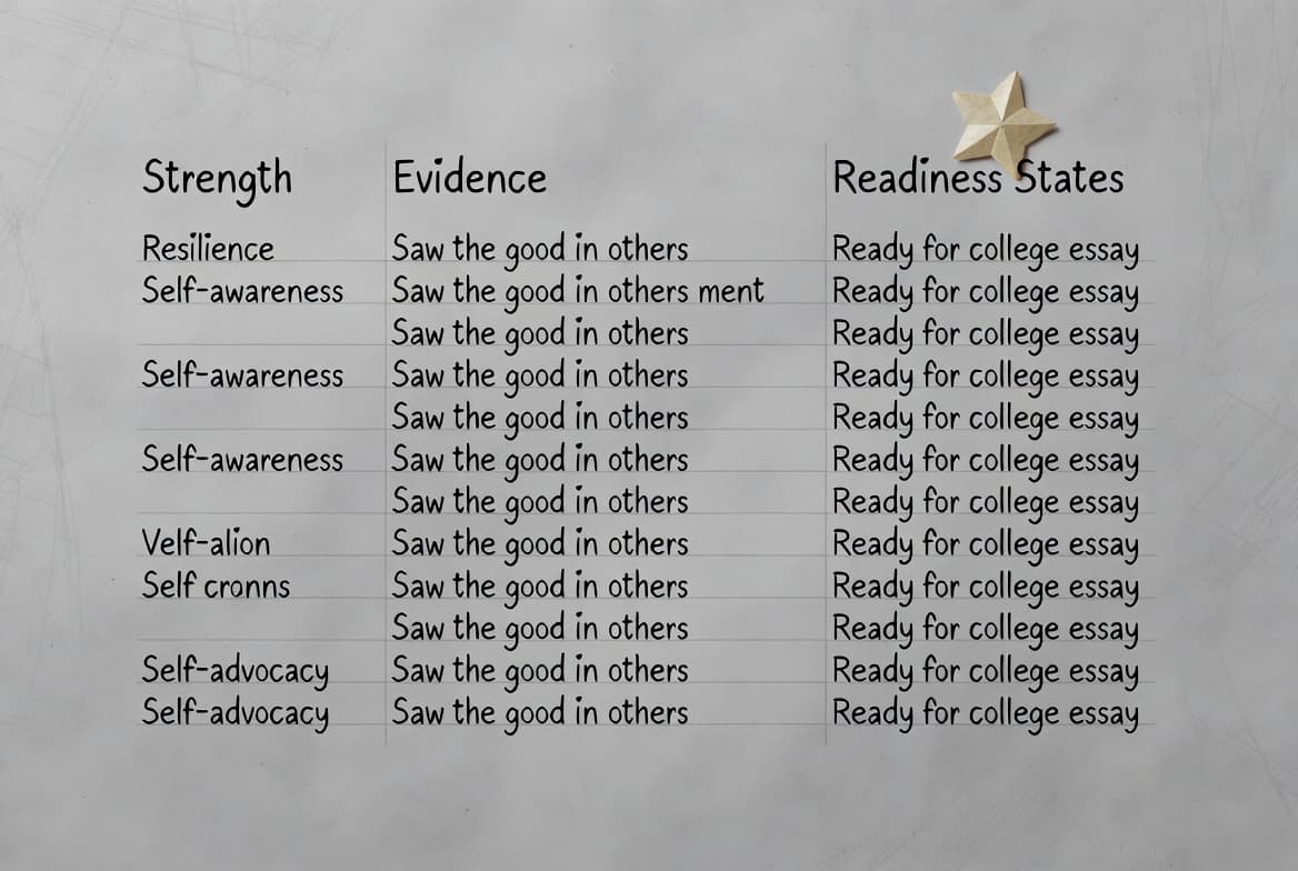 Teen reviewing a Notive story workspace that pulls lessons, skills, and evidence from saved notes.